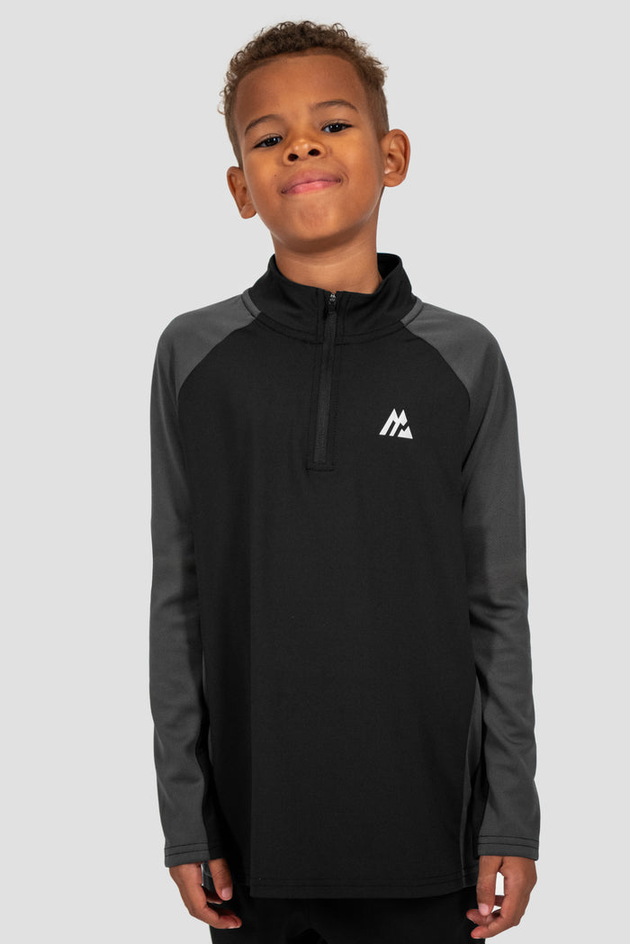 Junior Sprint 1/4 Zip - Black/Asphalt