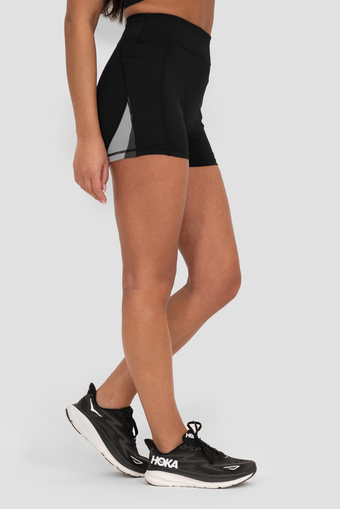 Stride Booty Short - Black/Basalt/Asphalt