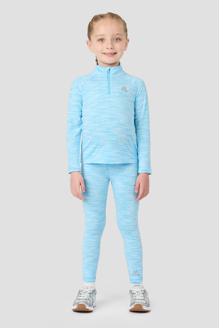 Infant Girl's Trail 1/4 Zip/Legging Set - Seashell Blue/White