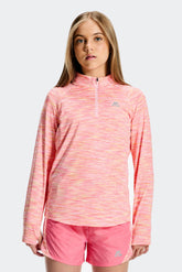 Girls Trail 1/4 Zip - Pink/White/Yellow