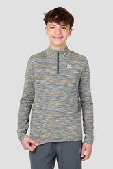 Boys Trail 1/4 Zip - Grey/Blue/Orange
