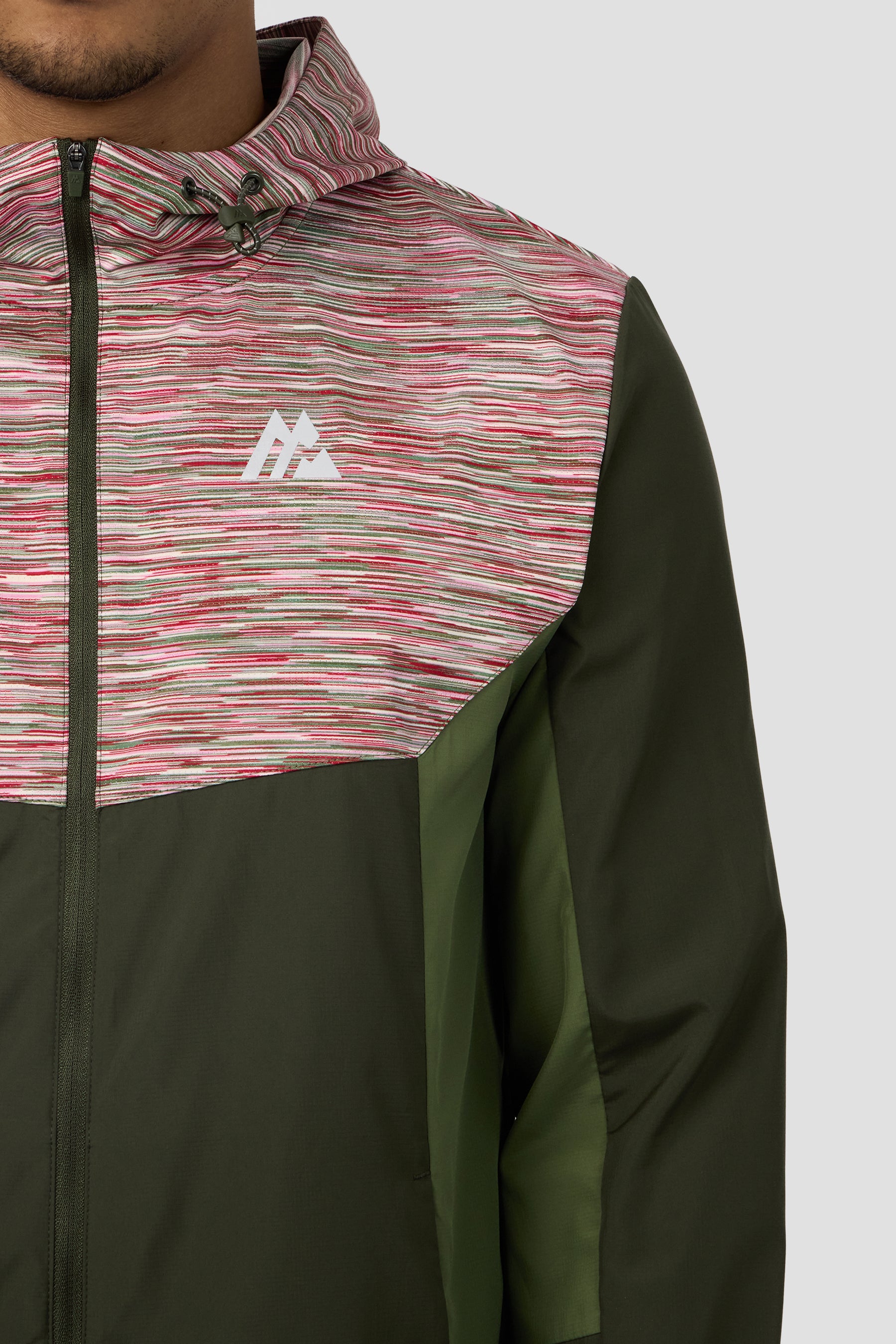 Trail Windbreaker - Khaki/Pink/Red