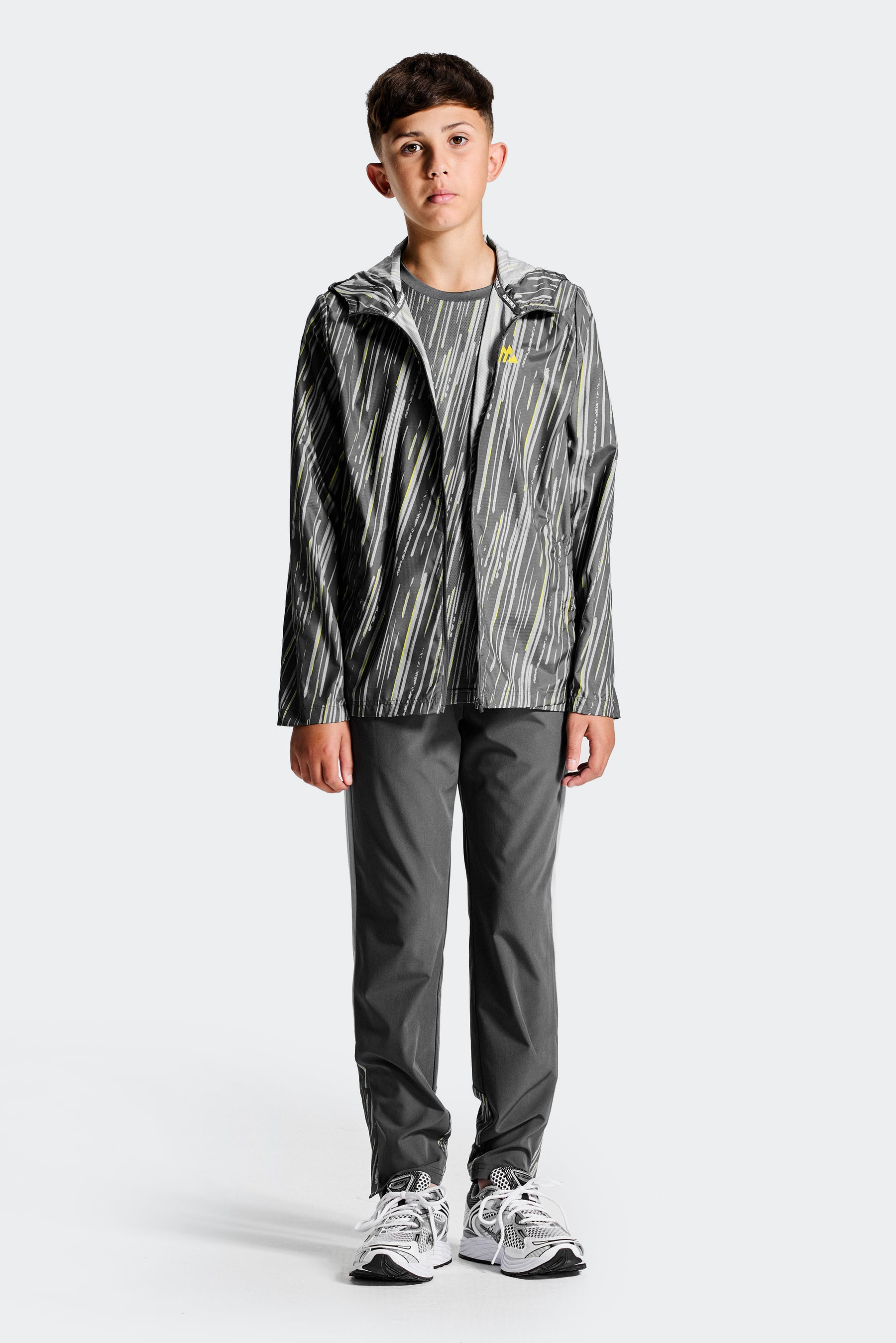 Boys Vigour Windbreaker - Asphalt/Platinum Grey/Blazing Yellow