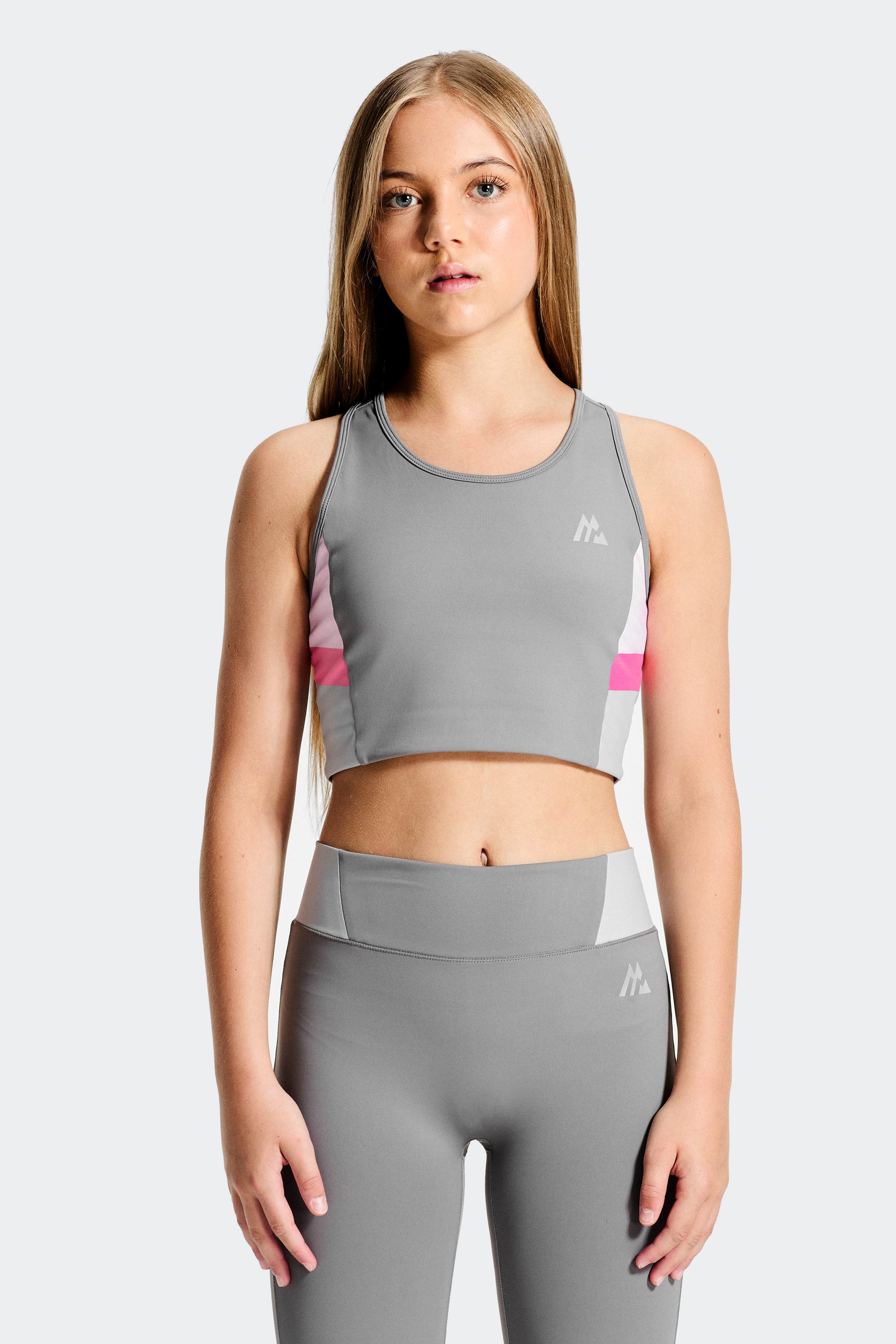 Girls Lumina Sports Bra - Winter Sky/Basalt/Powder Pink/Sweet Pink