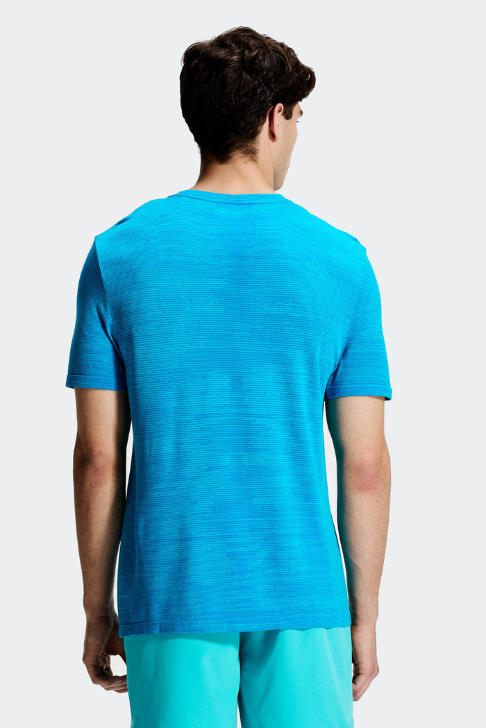Glitch Seamless T-Shirt - Vivid Aqua/Neon Blue