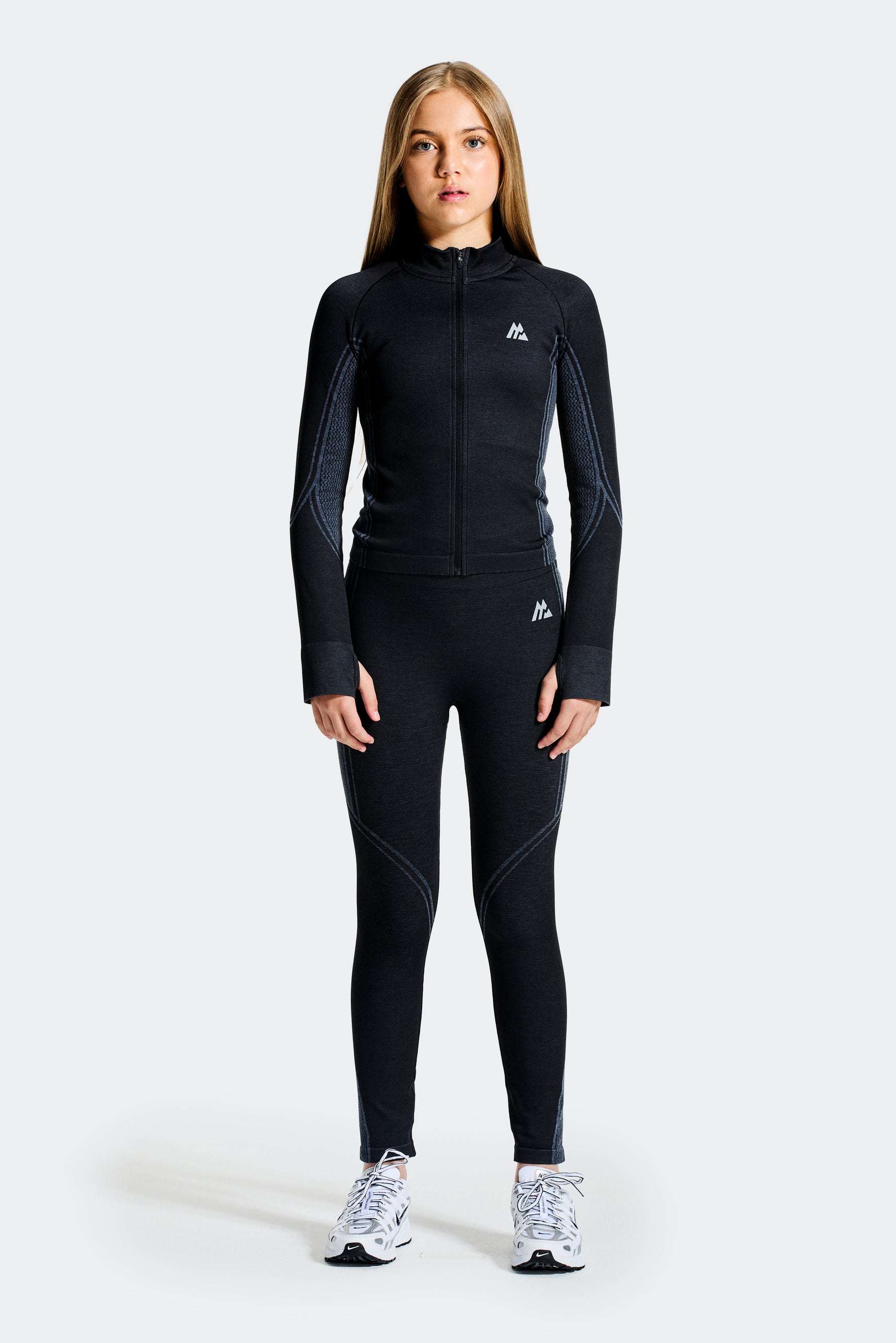 Girls Harmony Full Zip - Black/Cadet Grey