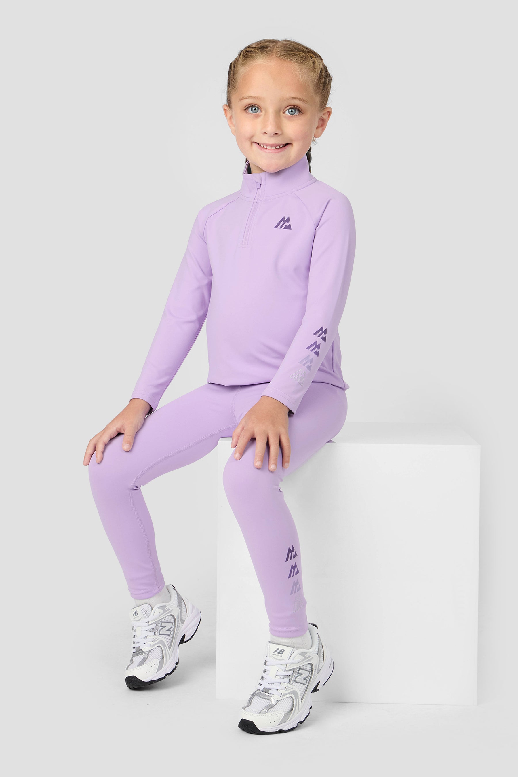 Infant Girls Graphic 1/4 Zip/Legging Set - Lilac Breeze