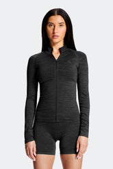 Trail Seamless Full Zip - Black Marl