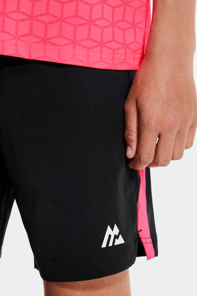 Boys Cube Short - Black/Shocking Pink