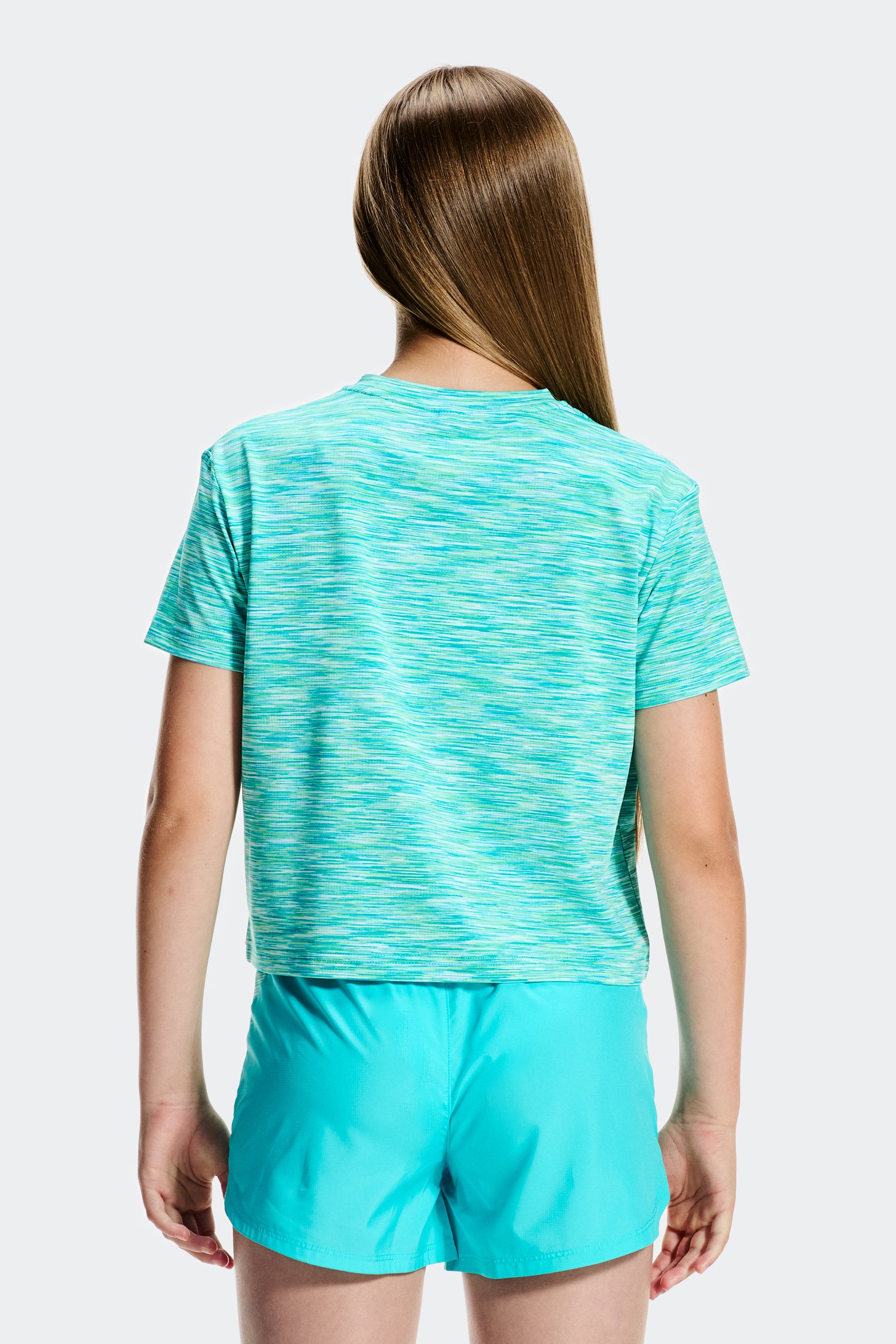 Girls Trail Box T-Shirt - Aqua Blue Multi