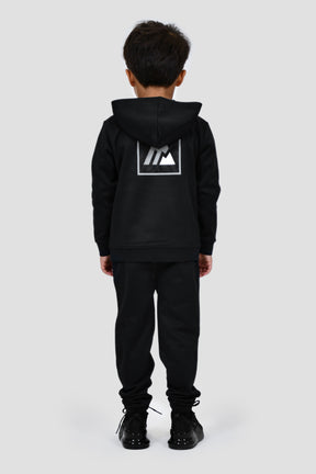 Infants Topographic Hood/Jogger Set - Black