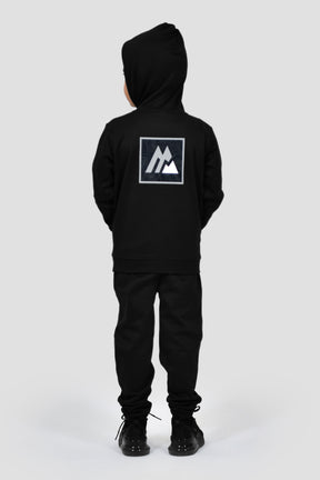 Infants Topographic Hood/Jogger Set - Black