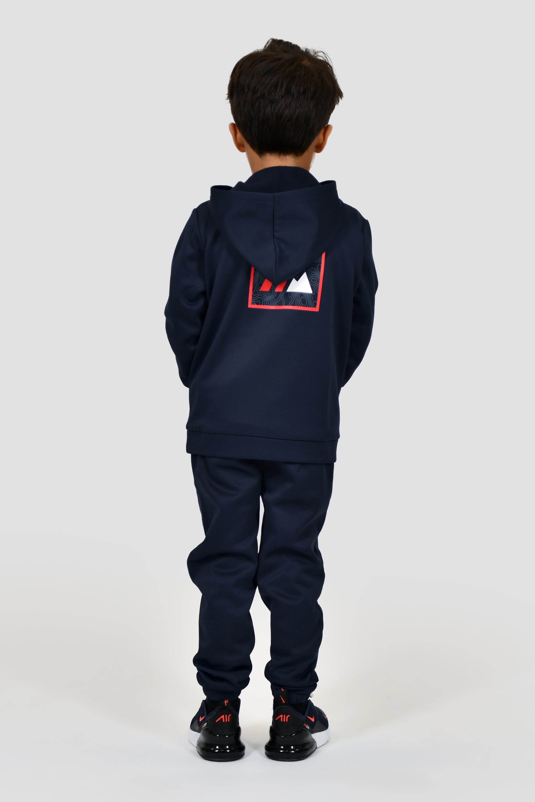 Infants Topographic Hood/Jogger Set - Midnight Blue