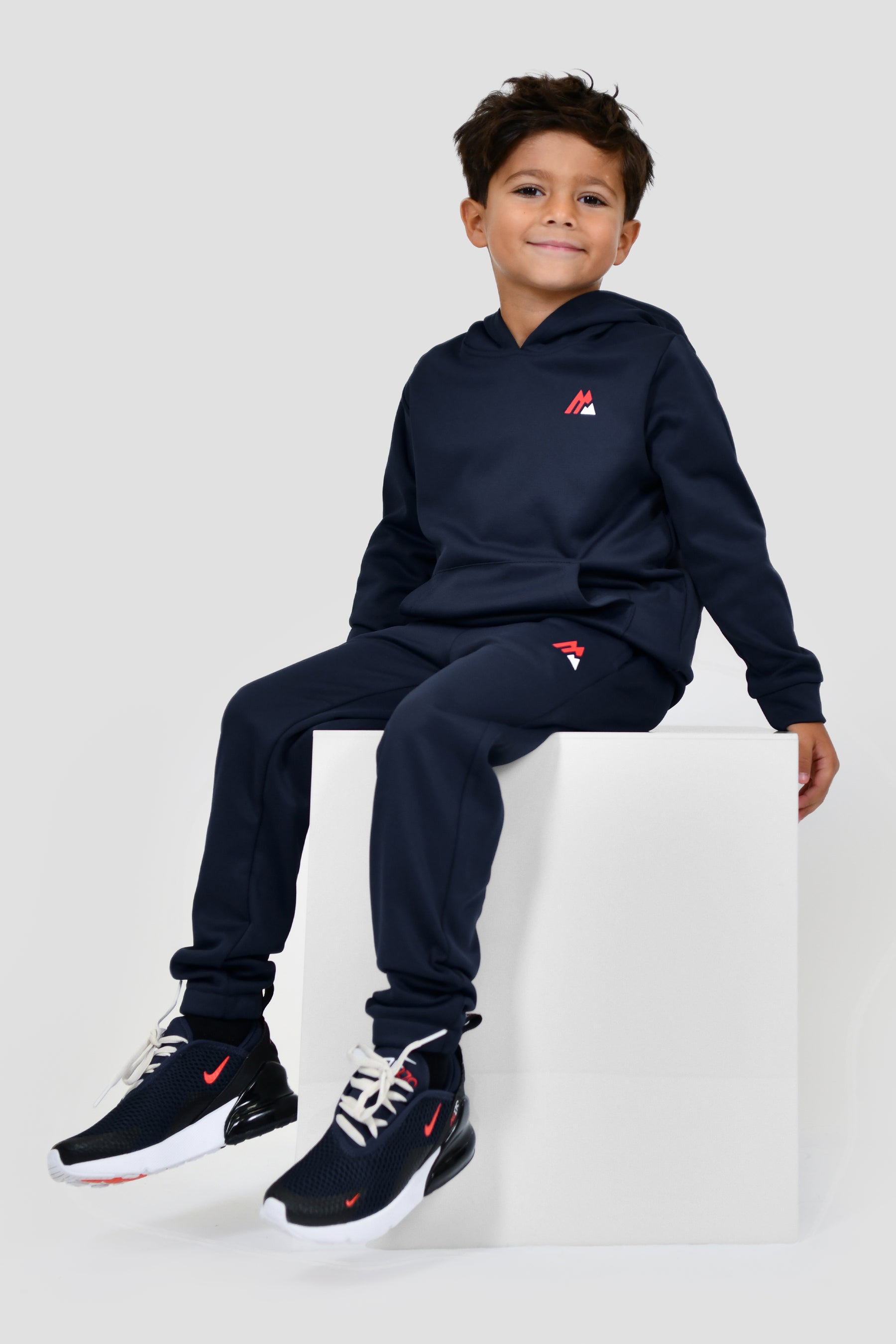 Infants Topographic Hood/Jogger Set - Midnight Blue