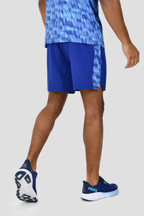 Men's Trace AOP Panel Short - Neon Sky/Marine Blue