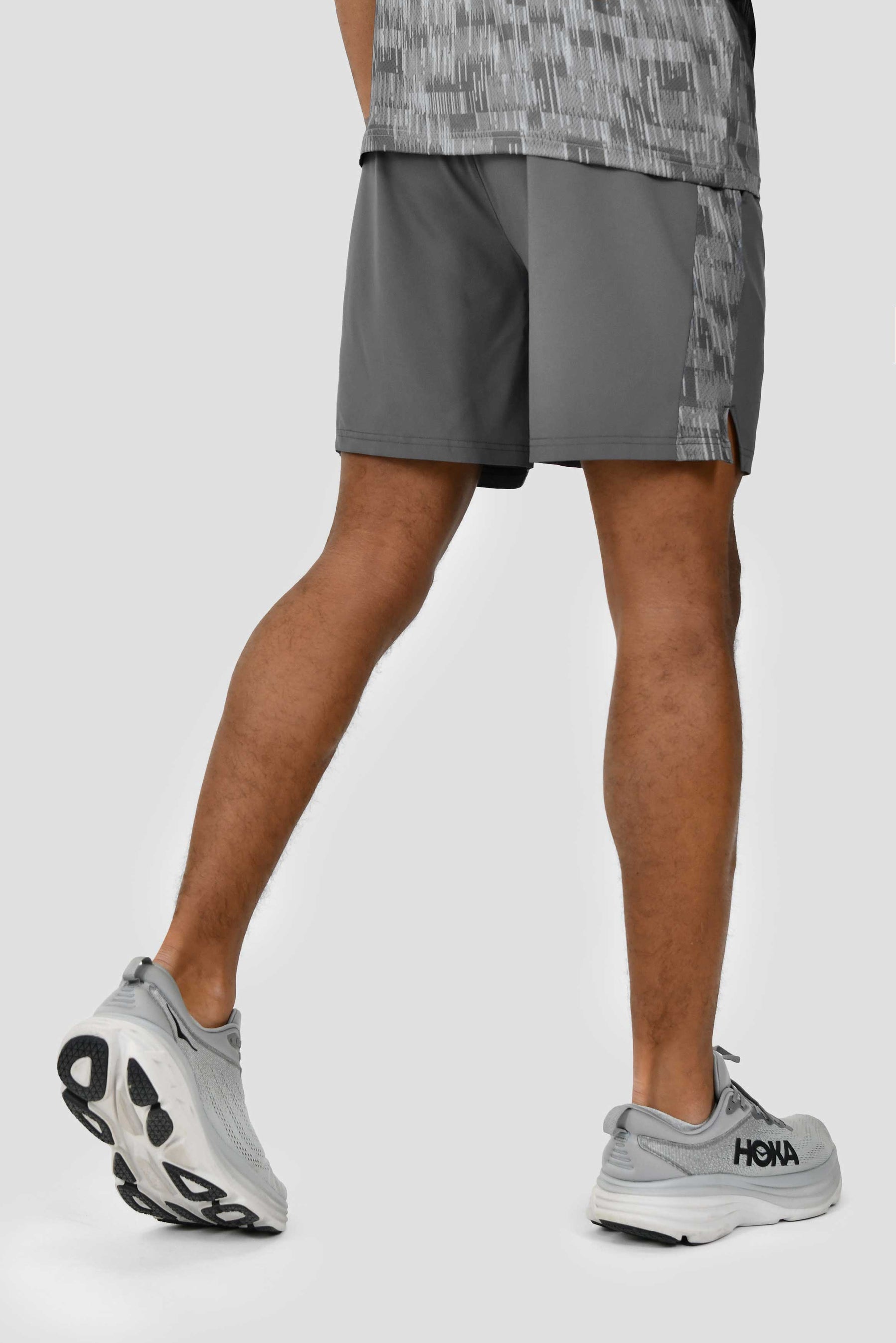 Men's Trace AOP Panel Short - Platinum Grey/Cement Grey