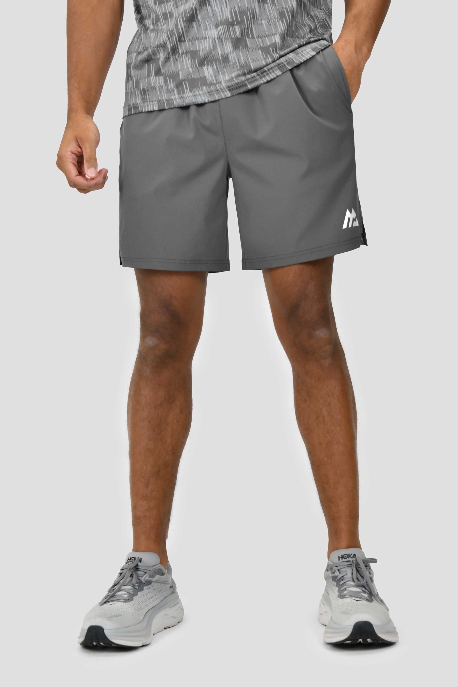 Men's Trace AOP Panel Short - Platinum Grey/Cement Grey