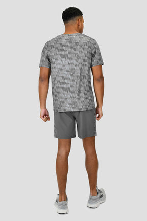 Men's Trace AOP Panel Short - Platinum Grey/Cement Grey