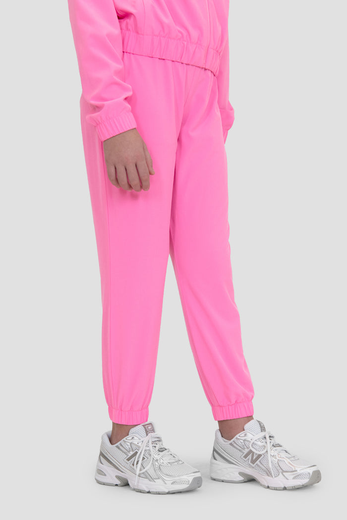 Girls Track Woven Pant - Fuchsia