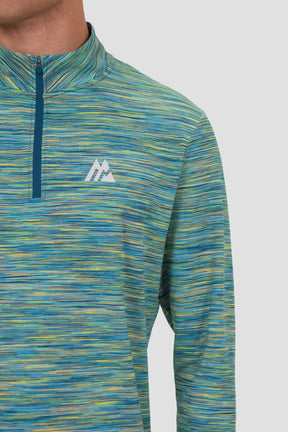 Men's Trail 1/4 Zip - Blue/Orange/Lime