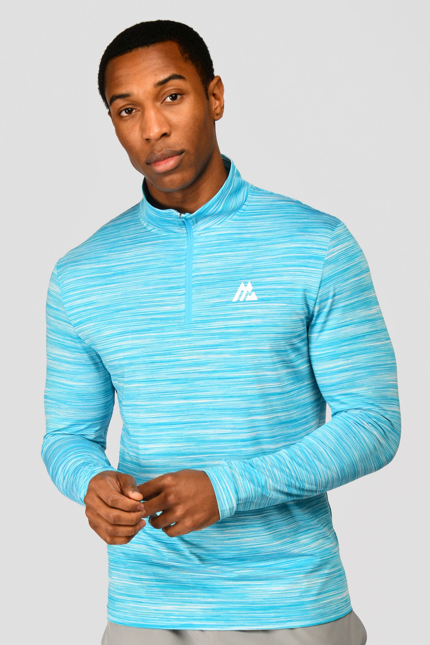 Men's Trail 2.0 1/4 Zip - Neon Blue/White