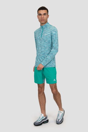 Trail 1/4 Zip - Teal/Blue/White