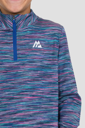 Boys Trail 1/4 Zip - Navy/Pink/Green