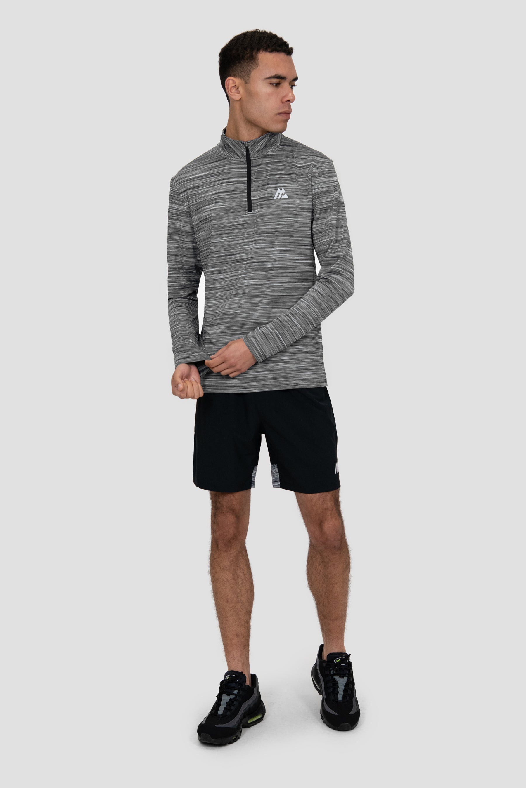 Trail 1/4 Zip - Black/Grey Multi