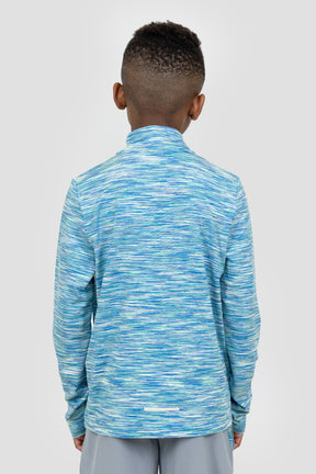 Boys Trail 1/4 Zip - Blue/Green/White