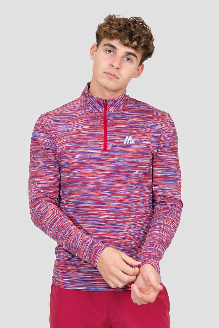 Trail 1/4 Zip - Red/Coral/White