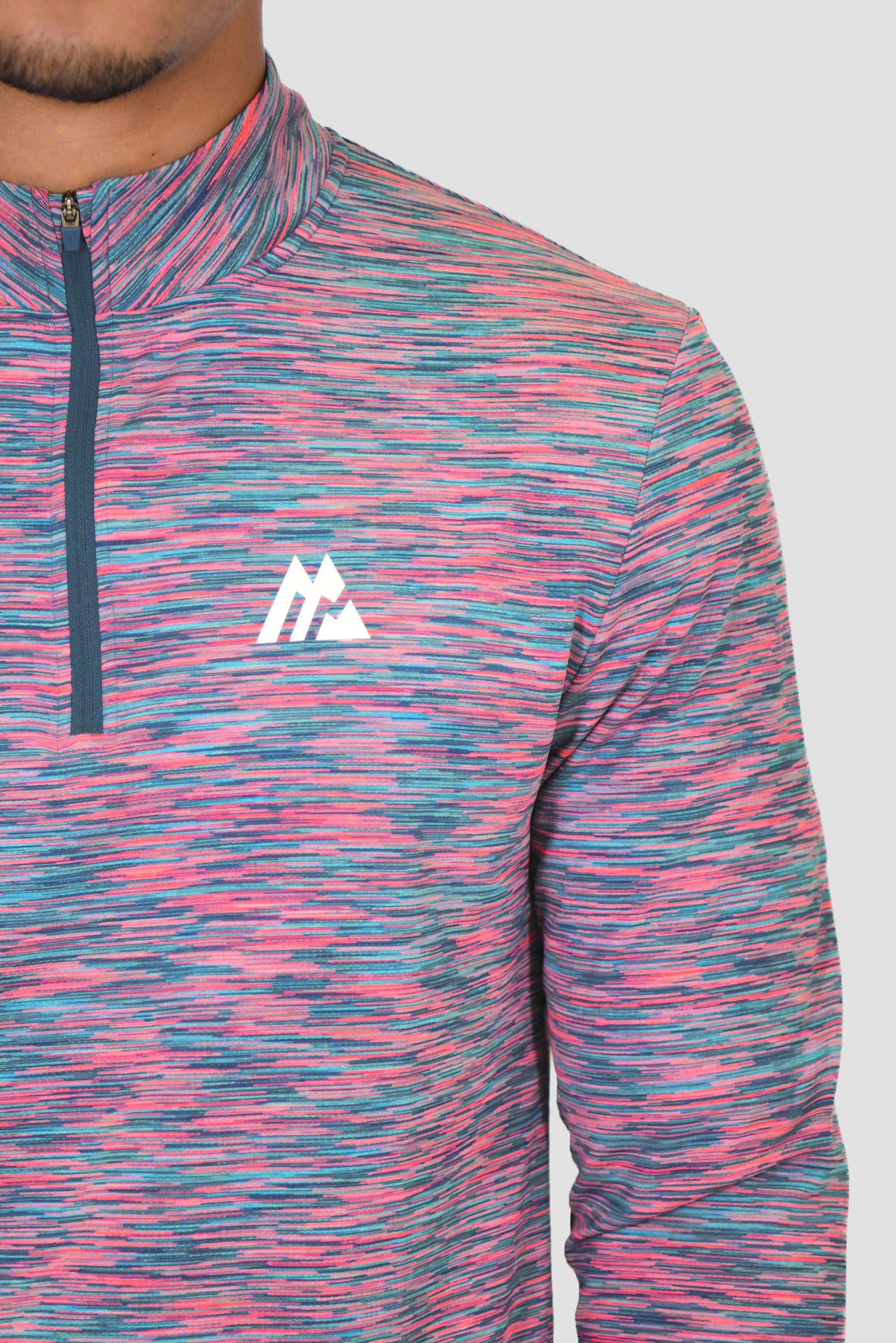 Men's Trail 1/4 Zip - Teal/Pink