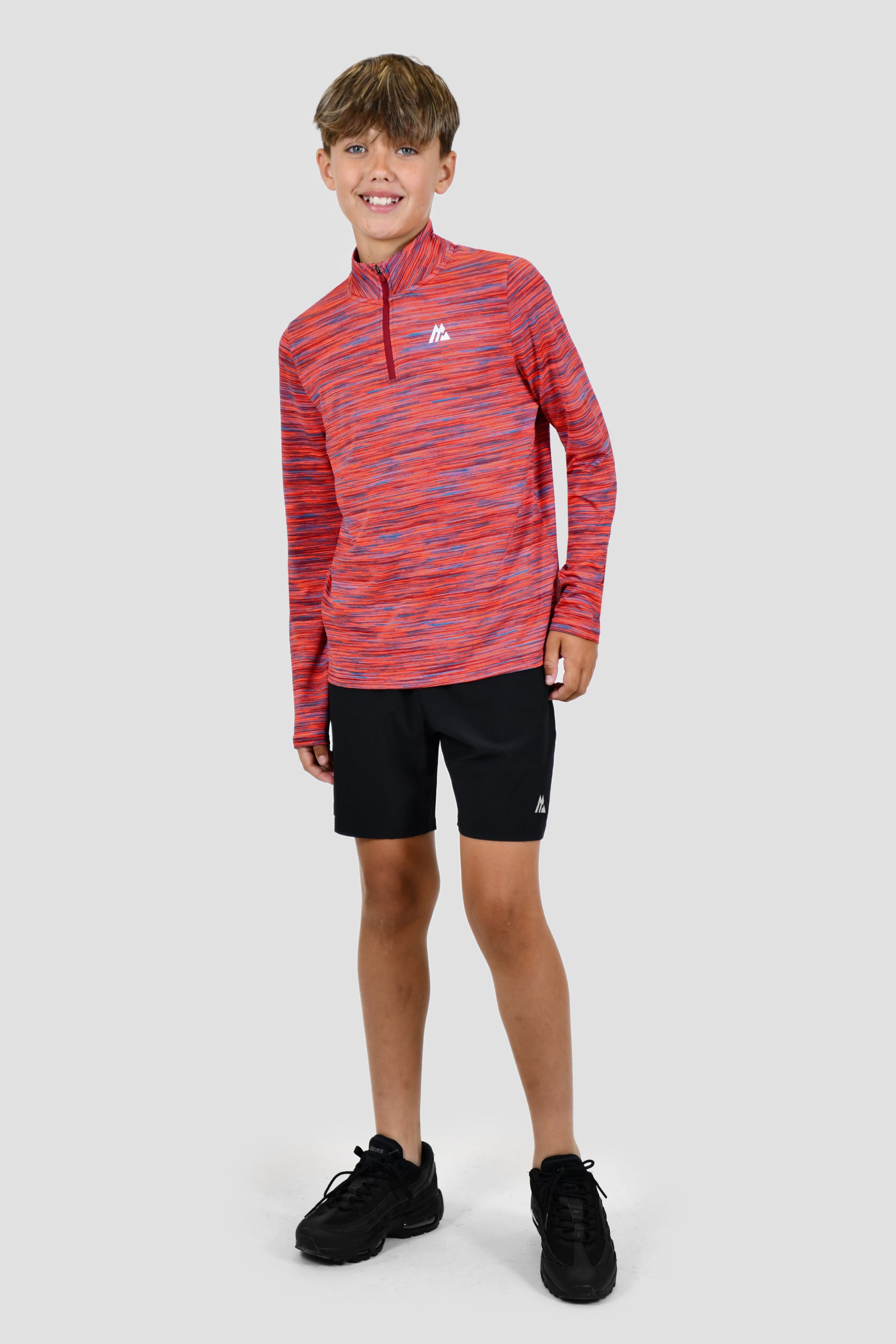 Junior Trail 1/4 Zip - Red/Blue Multi