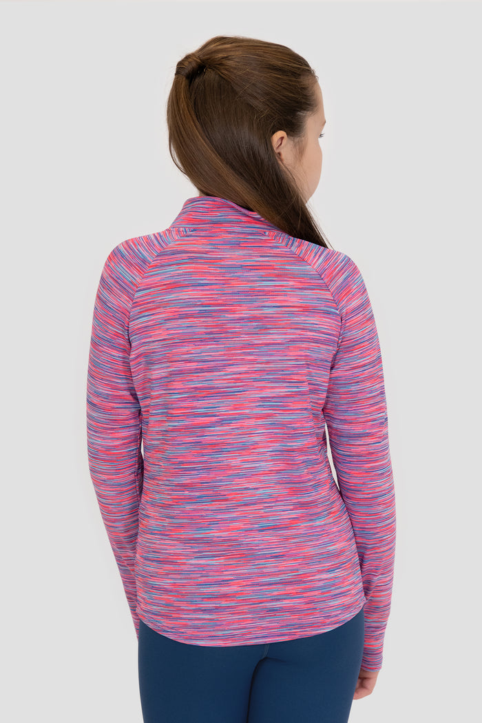 Girls Trail 1/4 Zip - Pink/Blue/Purple