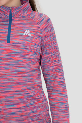 Girls Trail 1/4 Zip - Pink/Blue/Purple