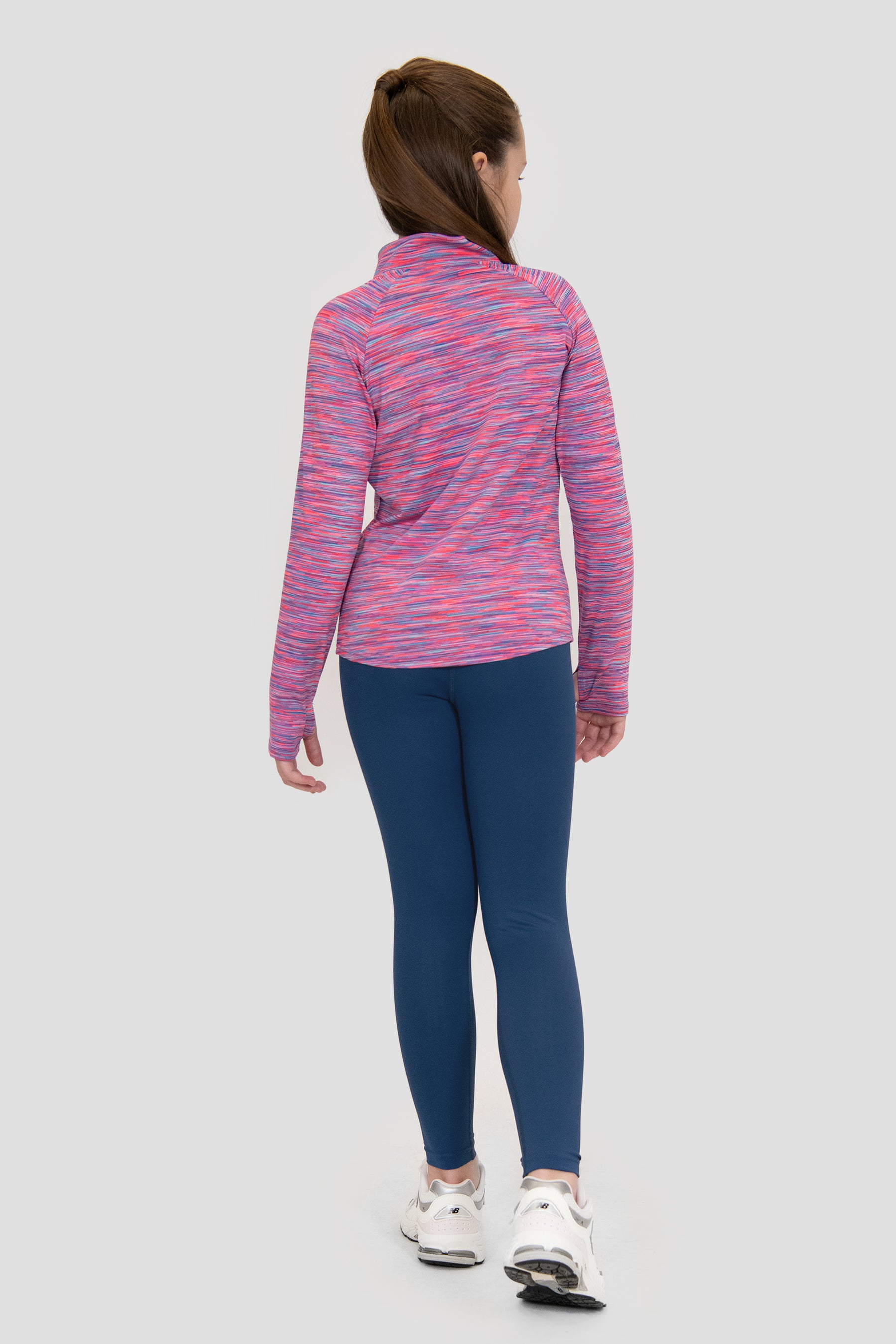 Girls Trail 1/4 Zip - Pink/Blue/Purple