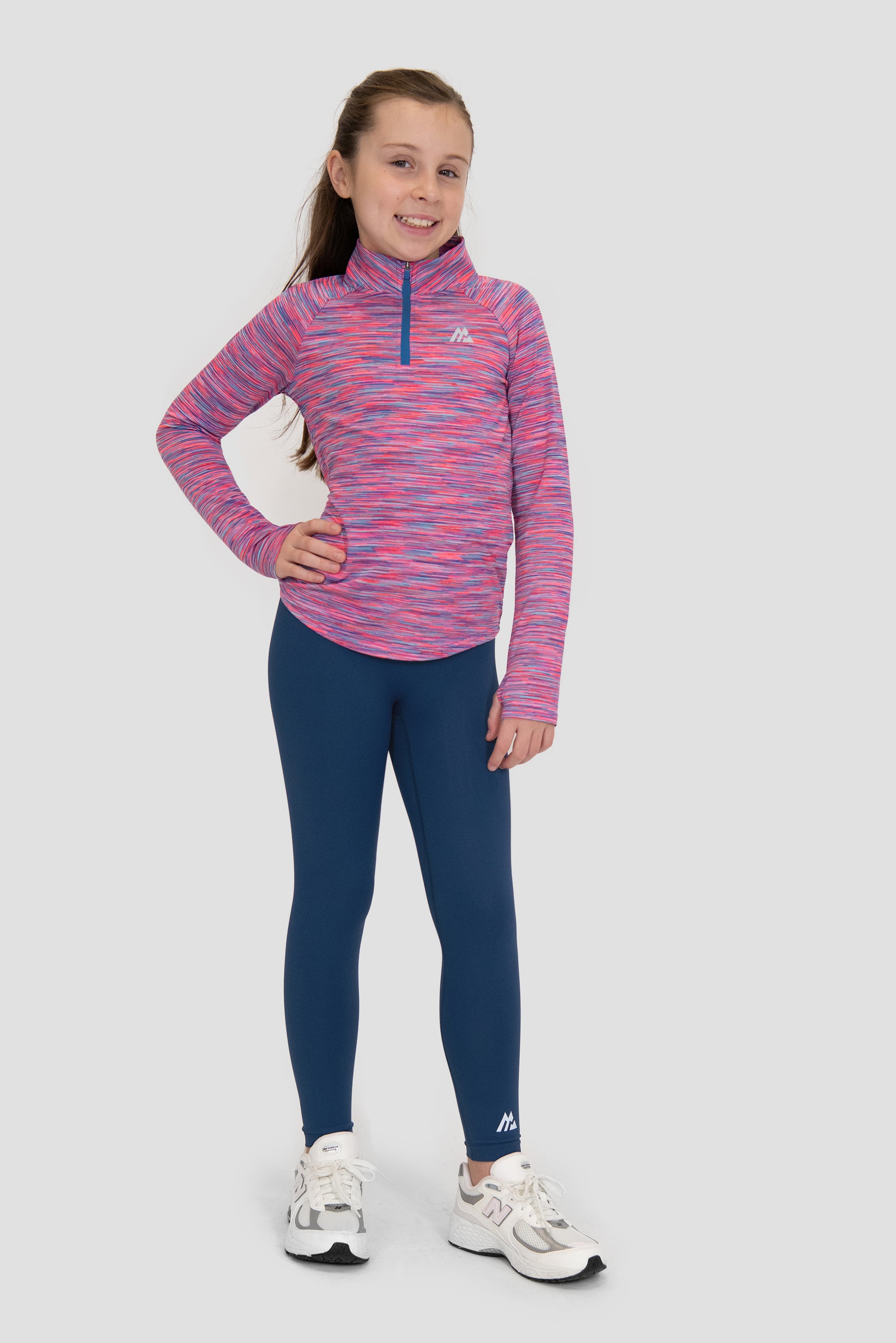 Girls Trail 1/4 Zip - Pink/Blue/Purple