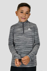 Junior Trail 1/4 Zip - Black/Grey Multi