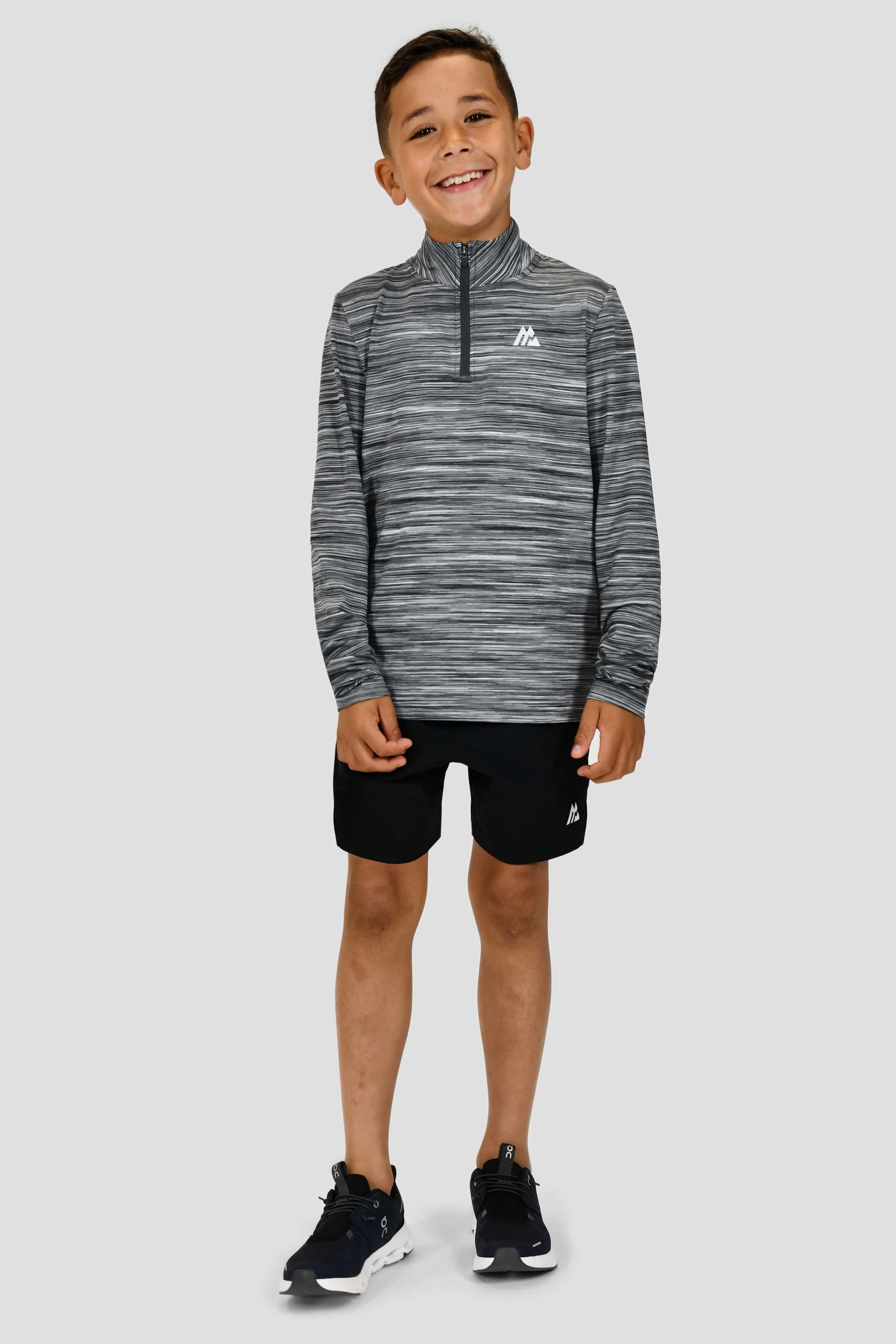 Junior Trail 1/4 Zip - Black/Grey Multi