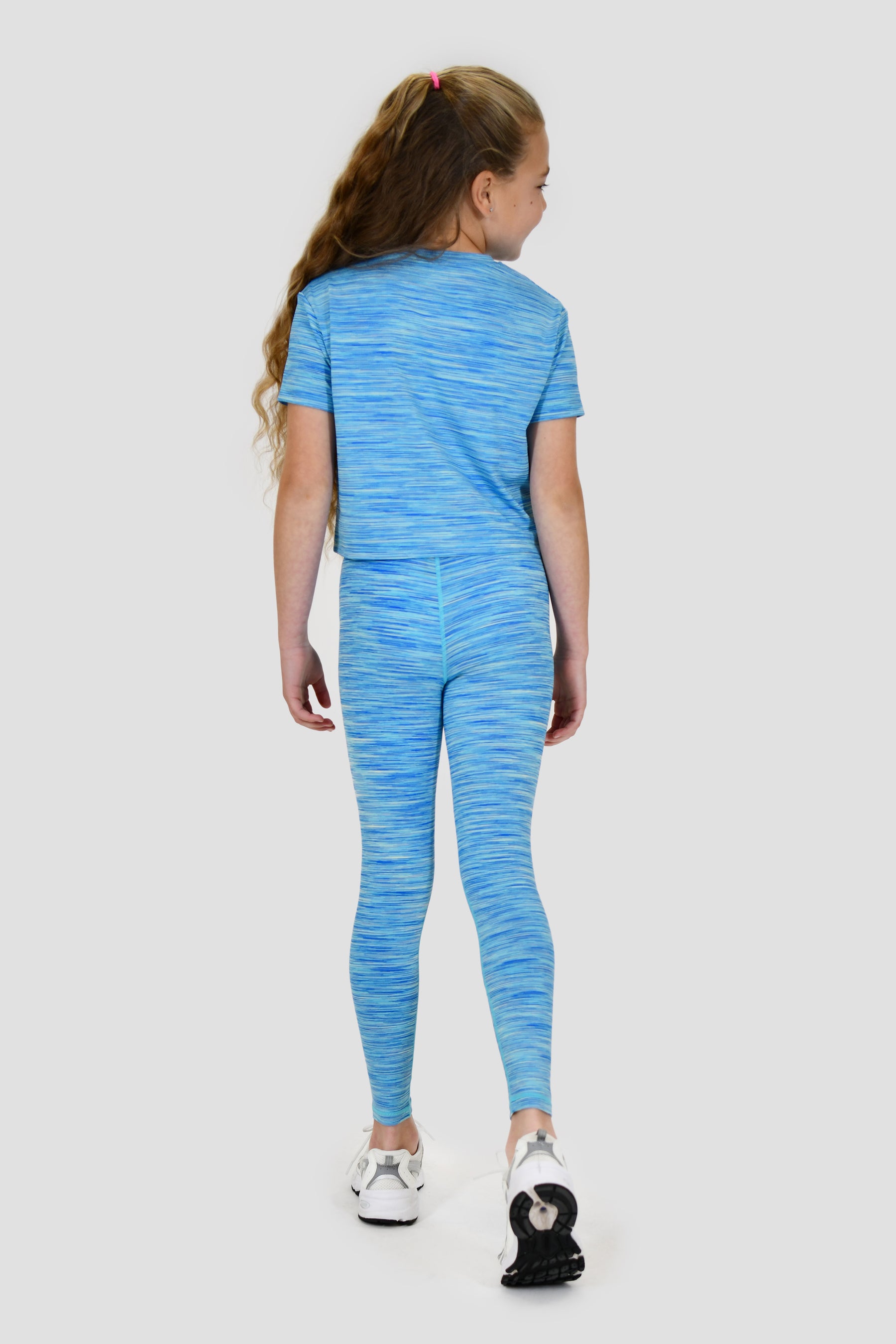 Girls Trail Icon Leggings - Neon Blue/Multi