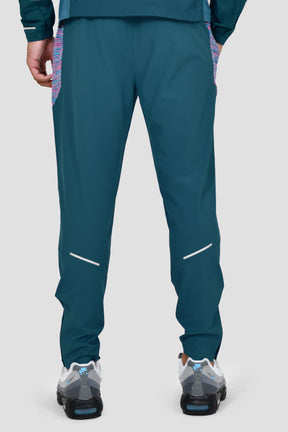 Men's Trail Panel Running Pant - Teal/Pink