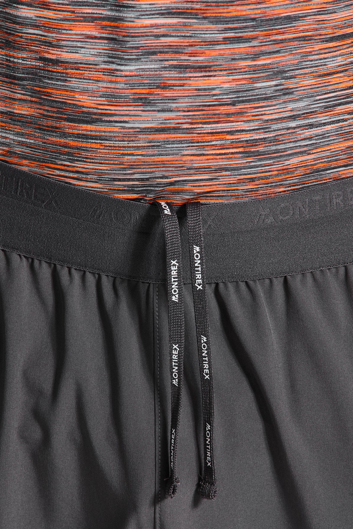 Trail Panel Running Pant - Grey/Orange — Branded elasticated waistband for a secure, comfortable fit.