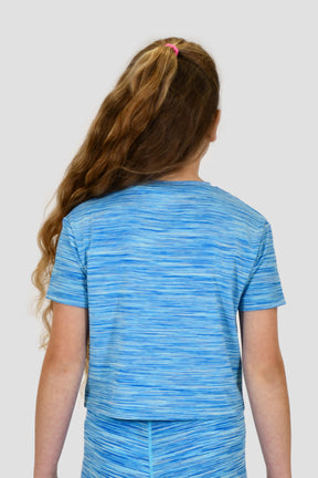 Girls Trail Box T-Shirt - Neon Blue Multi