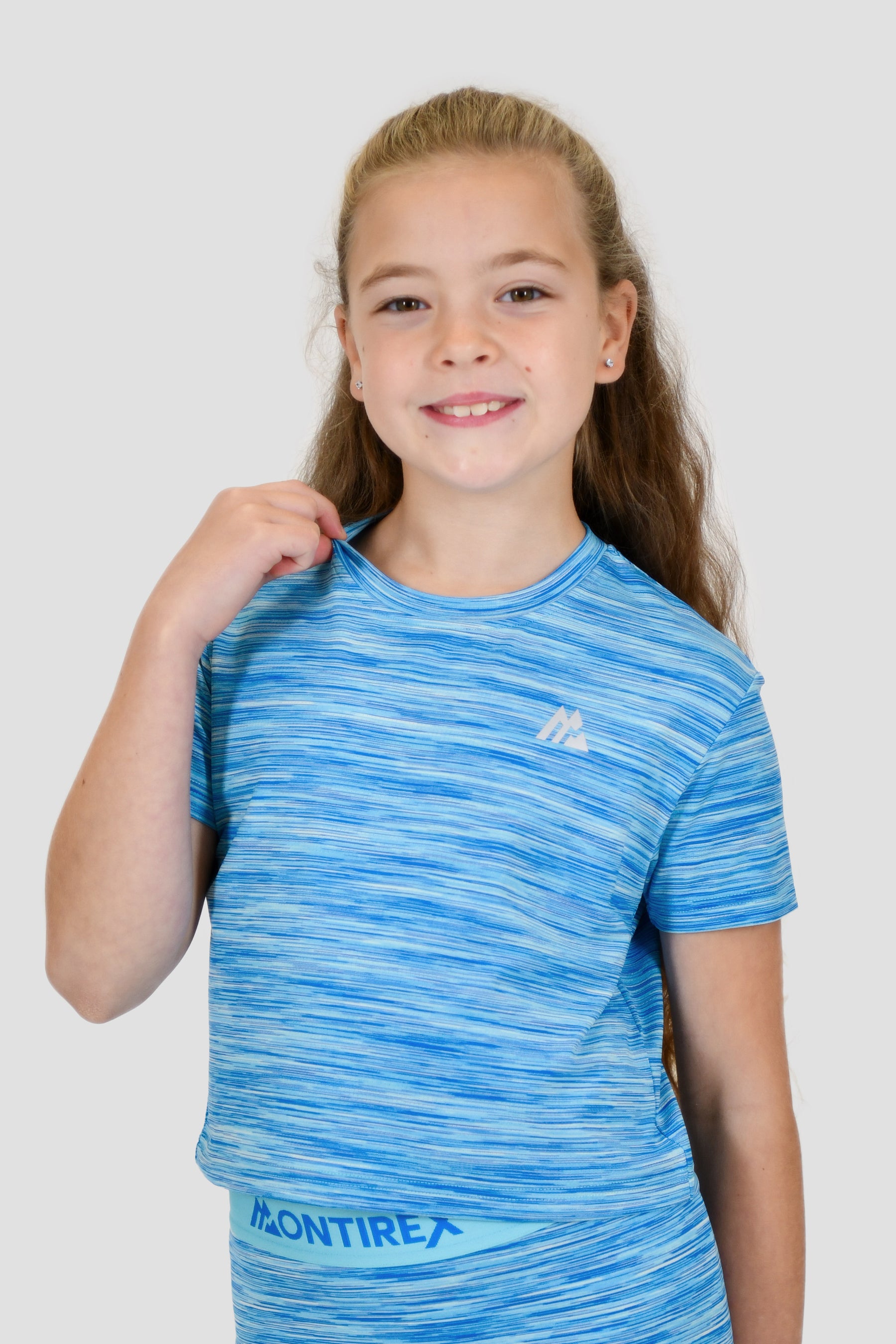 Girls Trail Box T-Shirt - Neon Blue Multi