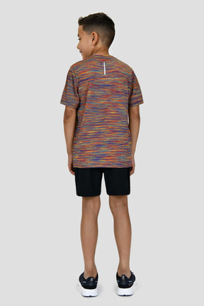 Junior Trail T-Shirt - Blue/Yellow/Orange Multi