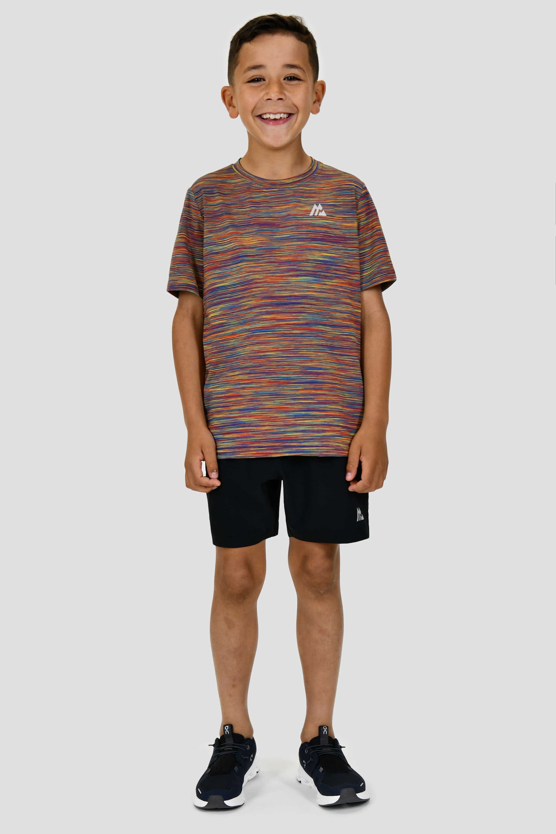 Junior Trail T-Shirt - Blue/Yellow/Orange Multi