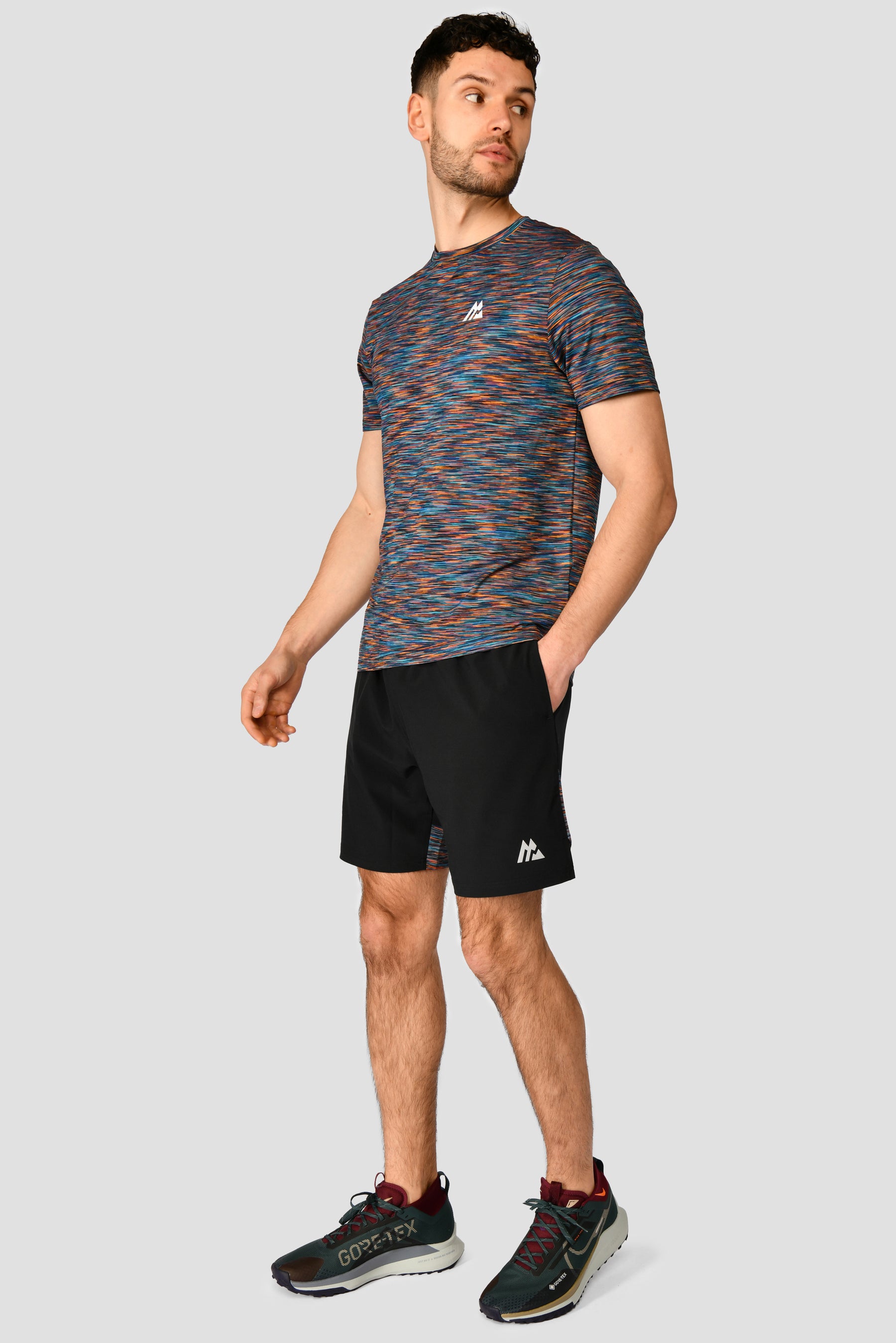 Men's  Trail 2.0 T-Shirt - Black/Blue/Neon Orange