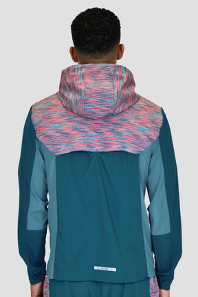 Men's Trail Windbreaker - Teal/Pink