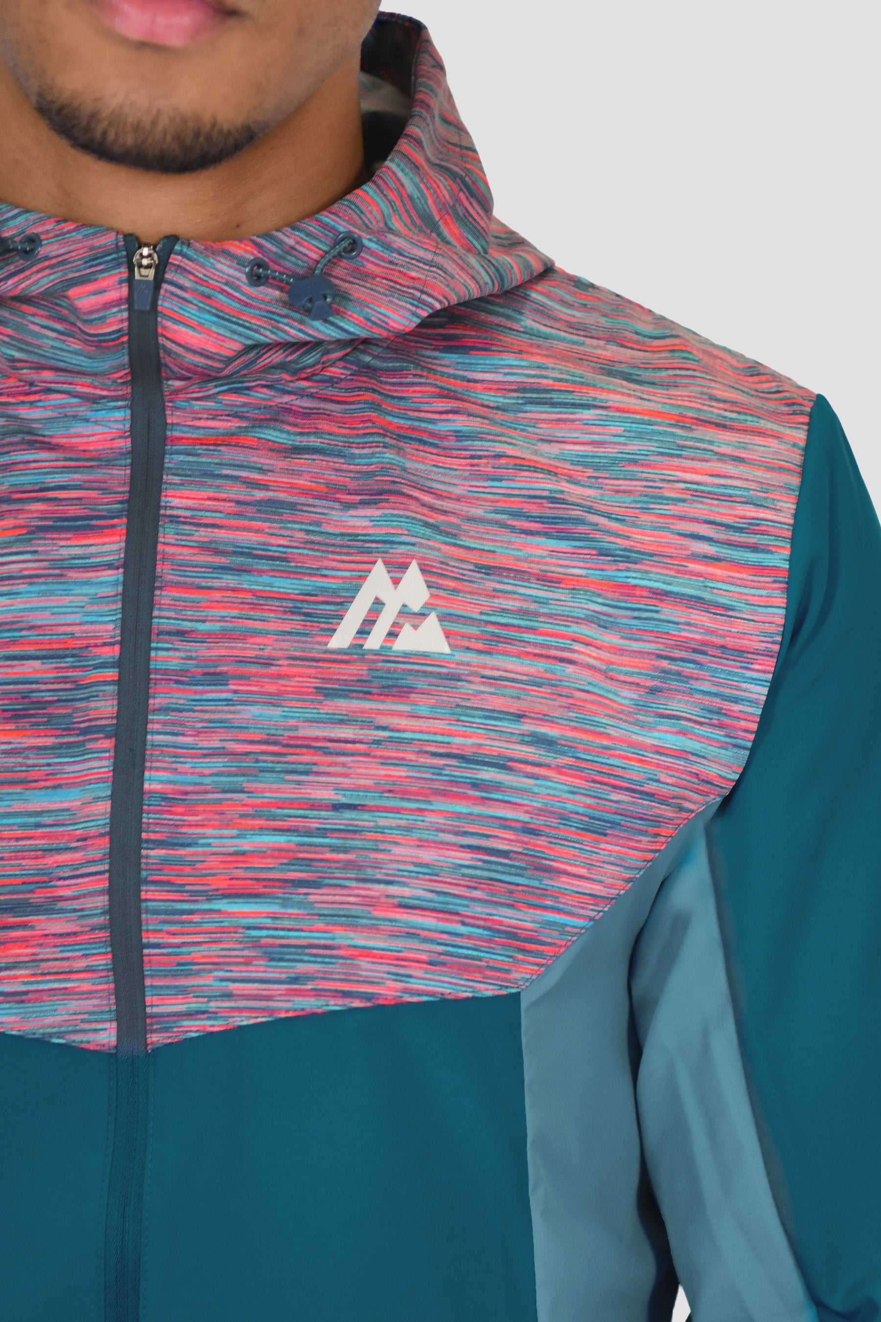 Men's Trail Windbreaker - Teal/Pink