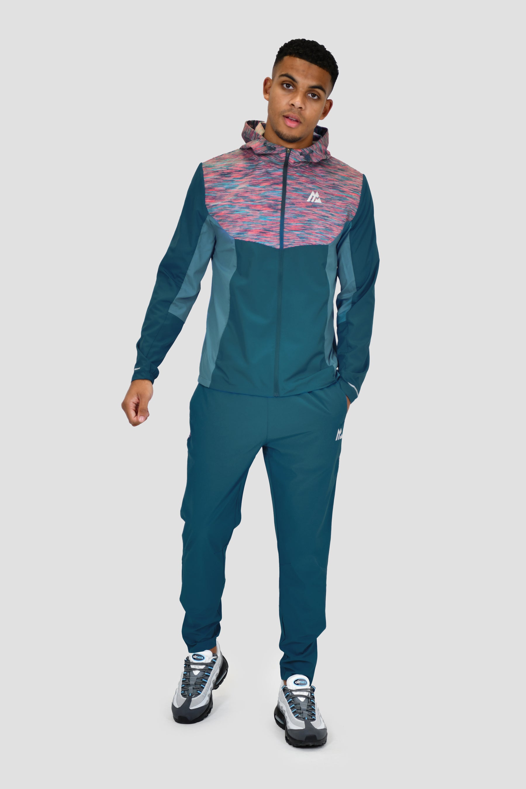 Men's Trail Windbreaker - Teal/Pink