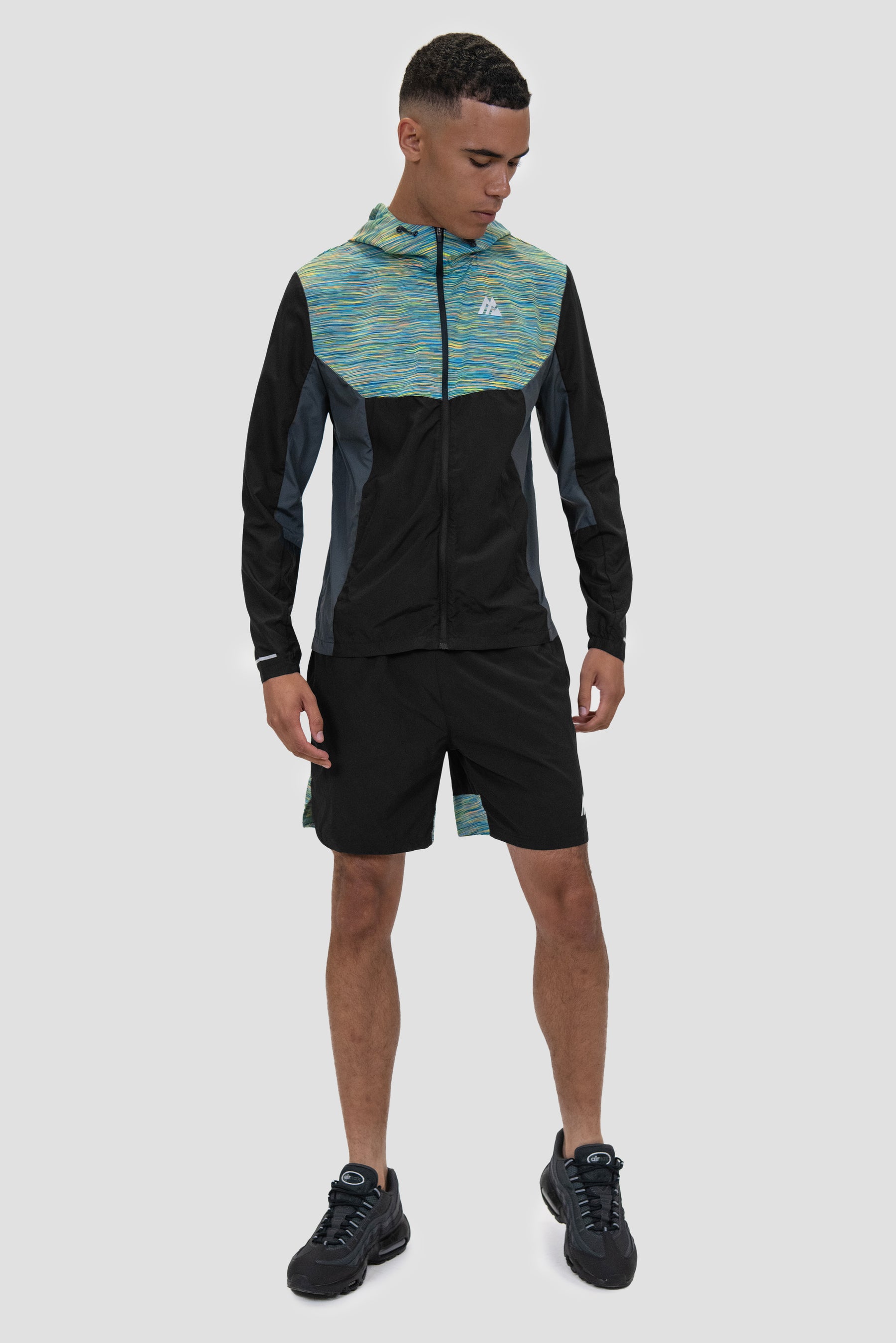 Men's Trail Windbreaker - Black/Blue/Orange/Lime